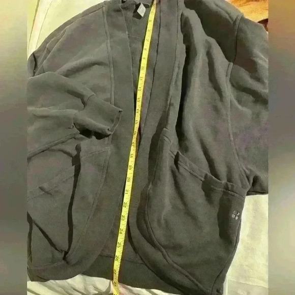 SWEATY BETTY CORA Grey Organic Cotton SWEATSHIRT Cardigan X-Small - Picture 14 of 15